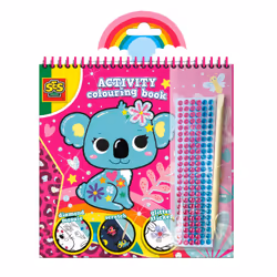 SES Creative Cahier d’activités de coloriage avec des diamants 3 en 1, Garçon/Fille, Autocollants inclus, Livre/album de colo ...