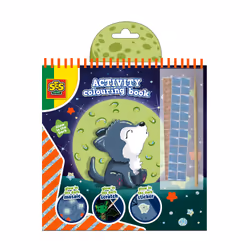 SES Creative Cahier d’activités de coloriage phosphorescent 3 en 1, Album de coloriage pour enfants, 3 an(s), Carton