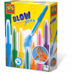 SES Creative Blow airbrush pens, Marker airbrush, 5 an(s), Bleu, Vert, Orange, Rose, Violet, Turquoise, Jaune, 7 pièce(s)