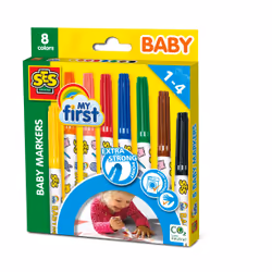SES Creative My First - Marqueurs Bébé 8 couleurs, 8 pièce(s), Noir, Bleu, Marron, Vert, Orange, Rose, Rouge, Jaune, 1 an(s), ...