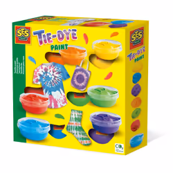 SES Creative Peinture textile tie-dye, Bleu, Vert, Orange, Violet, Rouge, Jaune, Peinture pour textile, Liquide