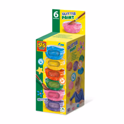 SES Creative Gouache à paillettes (6x45ml), Bleu, Vert, Rose, Violet, Rouge, Jaune, Peinture pour poster, Pâte, 45 ml, 6 pièc ...