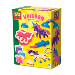 SES Creative Pâte à modeler - Licornes à paillettes néons, Jeu de pâte à modeler, Multicolore, Enfant, 6 pièce(s), Pot en pla ...