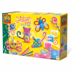 SES Creative Pâte à modeler - Monde à paillettes, Pâte à modeler, Multicolore, Enfant, 3 an(s), 12 an(s), Garçon/Fille