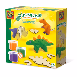 SES Creative Pâte à modeler - Squelettes de dinosaures en bois, Pâte à modeler, Multicolore, Enfant, 3 couleurs, 3 an(s), 12 ...