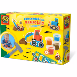 SES Creative Pâte à modeler - Véhicules de construction, Pâte à modeler, Bleu, Marron, Orange, Rouge, Enfant, 4 couleurs, 3 a ...