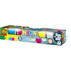 SES Creative Pâte à Modeler - Fluo et brille dans le noir 4x90gr