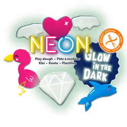 SES Creative Pâte à Modeler - Fluo et brille dans le noir 4x90gr