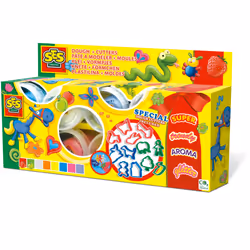 SES Creative Pâte à Modeler - Claymania 8x90gr avec moules, Pâte à modeler, Multicolore, Enfant, 20 pièce(s), Pot en plastiqu ...