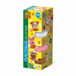 SES Creative Pâte à modeler FunDo - Animaux de la ferme (3x90gr-1x40gr), Pâte à modeler, Marron, Orange, Rose, Blanc, Enfant, ...