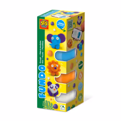 SES Creative Pâte à modeler FunDo - Animaux sauvages (3x90gr-1x40gr), Pâte à modeler, Bleu, Orange, Violet, Blanc, Enfant, 6  ...