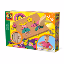SES Creative Jeu de Tap Tap trendy, Kit de loisirs créatifs pour enfants, 3 an(s), Liège, Bois, Multicolore