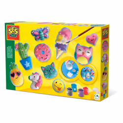 SES Creative Moulage et peinture - Figurines amusantes, Kit de moulage/peinture pour enfants, 5 an(s), Multicolore