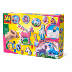 SES Creative Moulage et peinture - Cheveaux fantaisier, Kit de moulage/peinture pour enfants, 5 an(s), Multicolore