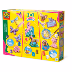 SES Creative Moulage et peinture - 3 en 1, Kit de moulage/peinture pour enfants, 5 an(s), Carton, Multicolore