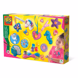 SES Creative Moulage et peinture - Bijoux, Kit de moulage/peinture pour enfants, 5 an(s), Carton, Multicolore
