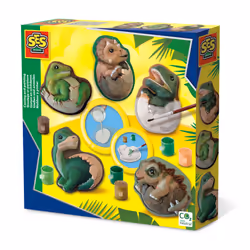 SES Creative Moulage et peinture - Œufs de dinos, Kit de moulage/peinture pour enfants, 5 an(s), Multicolore