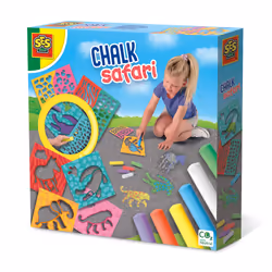SES Creative Safari à la craie pour troittoir, Jeu de pochoirs de dessin pour enfants, 3 an(s), Multicolore, 12 pièce(s)