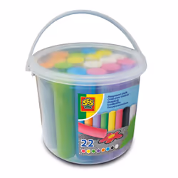 SES Creative Craies pour trottoir seau de 22 pcs, Multicolore, 2 an(s), 12 an(s), Garçon/Fille, Carton, Enfant
