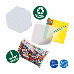 SES Creative Beedz Green - Kit de perles à repasser animaux de la forêt - Vue supplémentaire 2
