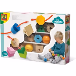 SES Creative Tiny Talents Perles sensorielles à lacer, 1,5 an(s), Multicolore