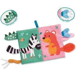 SES Creative Tiny Talents Livre en tissu sensoriel avec queues d’animaux