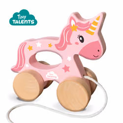 SES Creative Tiny Talents Licorne en bois 2 en 1 - A pousser et à tirer