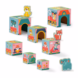 SES Creative Tiny Talents Tour de blocs à empiler avec figurines d’animaux
