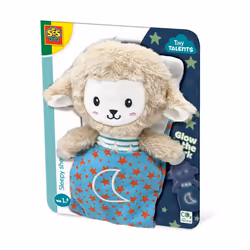 SES Creative Tiny Talents Brebis endormie - Copain phosphorescent pour la nuit, Mouton en peluche
