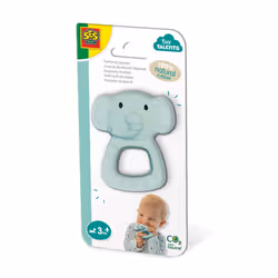 SES Creative Tiny Talents Jouet de dentition Eli l’éléphant - 100% Caoutchouc naturel, Garçon/Fille, 3 mois, Caoutchouc, Ble ...