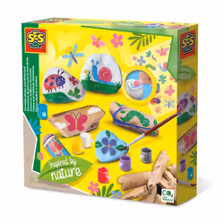 SES Creative Décoration de pierres et de bois flotté - Inspired by nature, Kit de moulage/peinture pour enfants, 5 an(s), Car ...