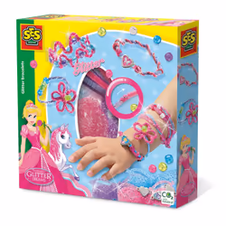 SES Creative Bracelets à paillettes, Kit de fabrication de bijoux pour enfants, 4 an(s), Bleu, Rose, Violet, 1 pièce(s)
