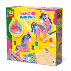 SES Creative Mosaïque de Diamants - Licorne 3D, Kit de peinture diamant pour enfants, 5 an(s), Multicolore