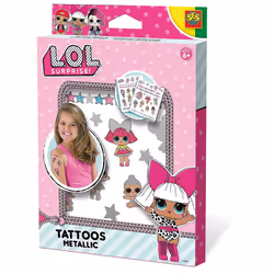 SES Creative L.O.L. - Tatouages métallisés, Kit de tatouage pour enfants, 6 an(s), Multicolore