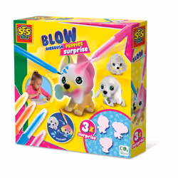SES Creative Blow airbrush pens - Chiots surprise 3x, Kit de pinceaux pour enfants, 5 an(s), Multicolore