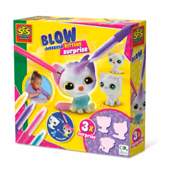 SES Creative Blow airbrush pens - Chatons surprise 3x, Kit de pinceaux pour enfants, 5 an(s), Multicolore