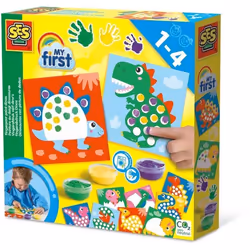 SES Creative My First - Peinture au doigt dinosaures, Kit de coloriage pour enfants, 1 an(s), Multicolore