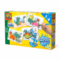 SES Creative My First Coloriage à l’eau - Dinos, Kit de coloriage pour enfants, 1 an(s), Carton