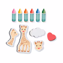 SES Creative Sophie la girafe - Crayons de couleur pour le bain et formes