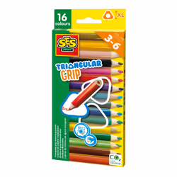 SES Creative Crayons de couleur triangulaire 16 pièces, Multicolore, 16 pièce(s)