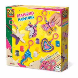 SES Creative Mosaïque de Diamants - Porte-clés en bois, Kit de loisirs créatifs pour enfants, 5 an(s), Multicolore