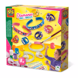 SES Creative Bagues et bracelets Diamanzo, Kit de fabrication de bijoux pour enfants, 6 an(s), Carton, Multicolore
