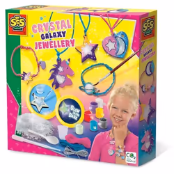 SES Creative Bijoux à cristaux - Galaxie, Kit de fabrication de bijoux pour enfants, 6 an(s), Multicolore