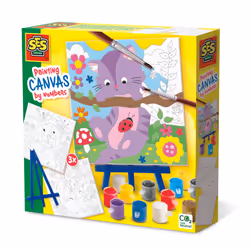 SES Creative Peinture au numéro sur toile - 3 animaux de compagnie, Kit de coloriage pour enfants, 6 an(s), Multicolore