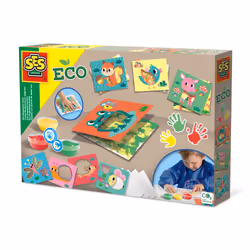 SES Creative Cartes de peinture au doigt Eco, Kit de coloriage pour enfants, 2 an(s), Multicolore