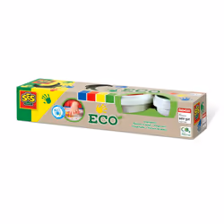 SES Creative Peinture à doigts 4 couleurs, Bleu, Vert, Rouge, Jaune, Lavable, 110 ml