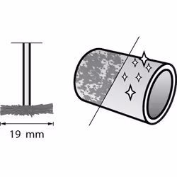 Dremel Brosse en acier 19 mm (428), Brosse de pré-polissage, 1,9 cm, 15000 tr/min, 3,2 mm, 44 mm