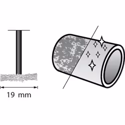 Dremel Brosse en acier inoxydable 19 mm (530), Brosse de pré-polissage, 1,9 cm, 15000 tr/min, 3,2 mm, 44 mm