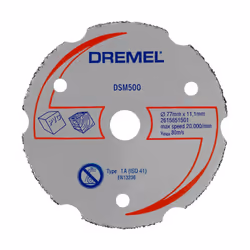 Roue de coupe affleurante carbure polyvalente Dremel 2615S500JB; 77 mm