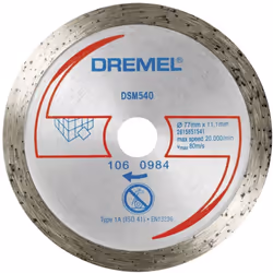 Description générale Le DSM540 est un disque abrasif diamanté conçu pour réaliser des découpes précises dans des matériaux du ...